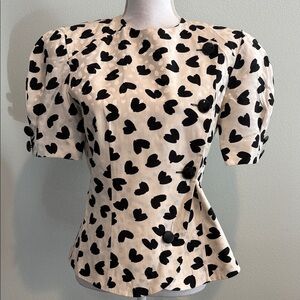 Stylish Heart Print Women's Blouse